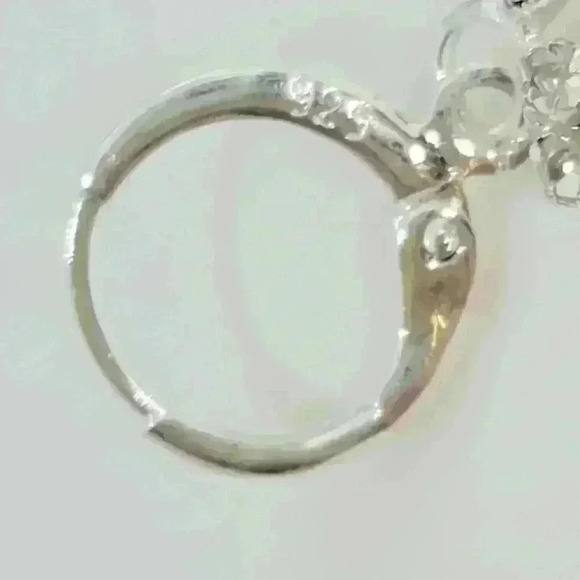 NWOT Sparkly Stamped 925S Silver Necklace and Earrings Set w/Gift Box - Picture 2 of 8